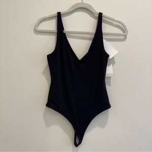 Black V-Neck Bodysuit